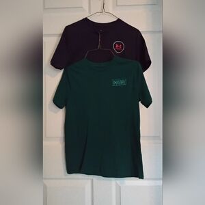 Boys Under Armour 1 Black and Teal Green Shirts